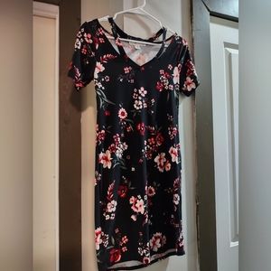 Eye Candy Black Floral Fitted Dress